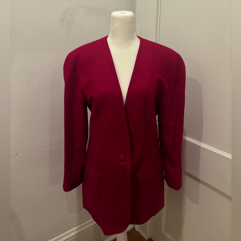 Vintage 1980s Miss Pendleton Hot Pink Wool Blazer